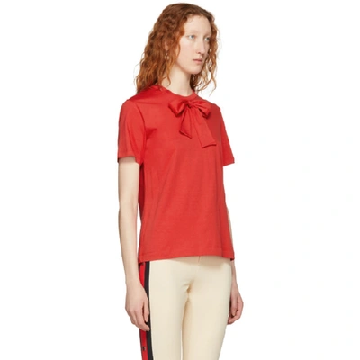 Shop Simone Rocha Red Bow Tie T-shirt