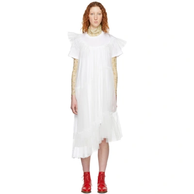 Shop Simone Rocha White Tulle T-shirt Dress