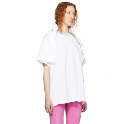 Shop Y/project White Flap Around Shoulder T-shirt In F37 White