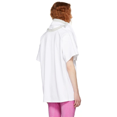 Shop Y/project White Flap Around Shoulder T-shirt In F37 White