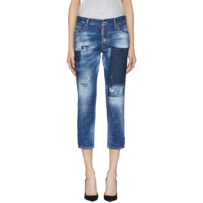 Shop Dsquared2 Blue Boyfriend Jeans In 470 Blue