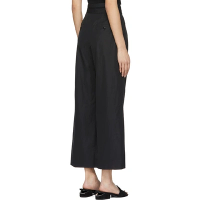 Shop Alexander Wang Black Deconstructed Cropped Trousers In 001 Black