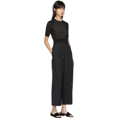 Shop Alexander Wang Black Deconstructed Cropped Trousers In 001 Black