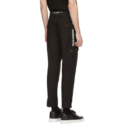 Shop Dolce & Gabbana Black Logo Cargo Pants