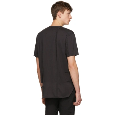 Shop Ziggy Chen Black Vertical Stitching T-shirt