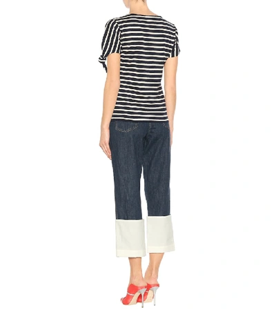 Shop Jw Anderson Striped Cotton T-shirt In Blue