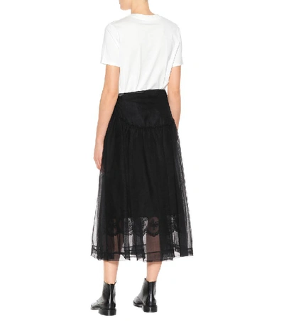 Shop Simone Rocha Tulle Midi Skirt In Black