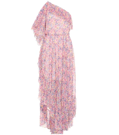 Shop Philosophy Di Lorenzo Serafini Floral-printed One-shoulder Dress In Pink