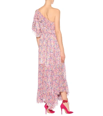 Shop Philosophy Di Lorenzo Serafini Floral-printed One-shoulder Dress In Pink