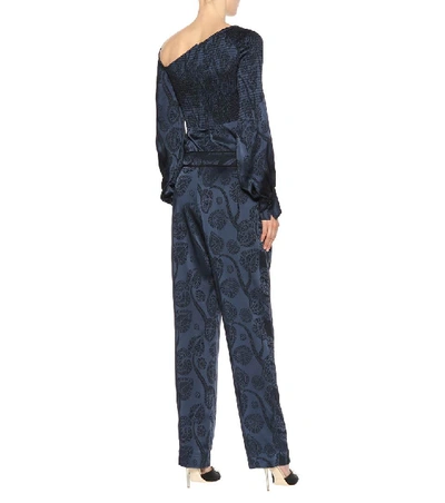 Shop Peter Pilotto Satin Jacquard Trousers