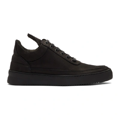 Shop Filling Pieces Black Low Ripple Sneakers