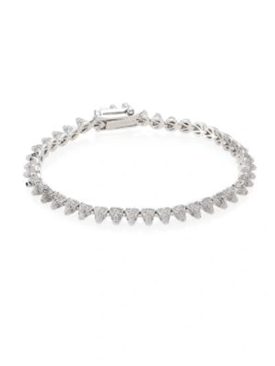 Shop Eddie Borgo Pavé Crystal Cone Bracelet In Silver