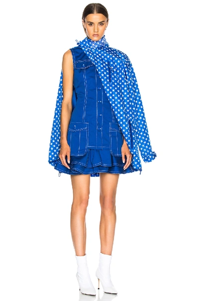 Shop Givenchy Star Print Windbreaker In Blue,geometric Print