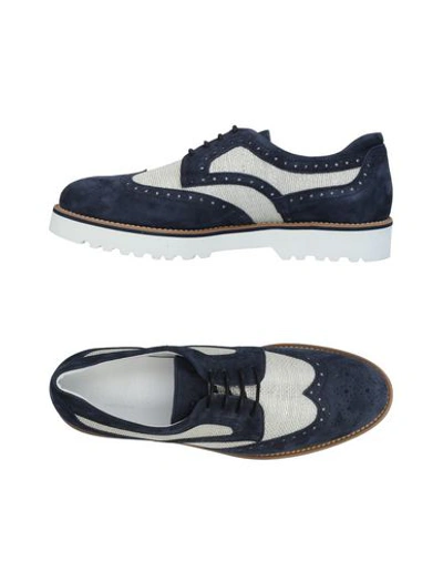 Shop Hogan Lace-up Shoes In Dark Blue