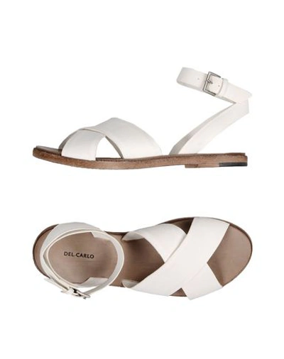 Shop Del Carlo Sandals In Ivory