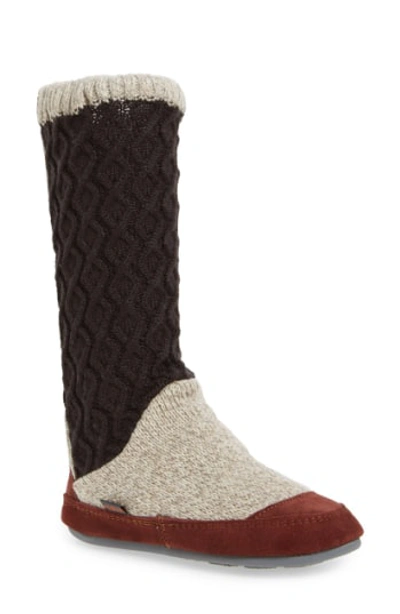 Shop Acorn Slouch Slipper Boot In Charcoal Fabric