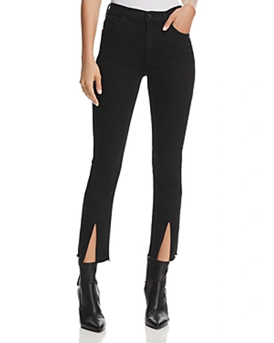 Shop Mother Insider Slit Cropped Fray Jeans In Not Guilty