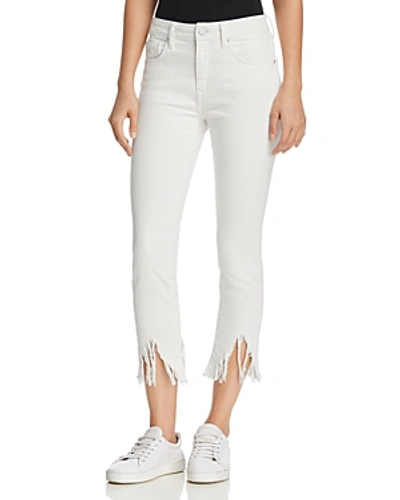 Shop Mavi Tess High Rise Skinny Fringe Jeans In White Fringe Vintage