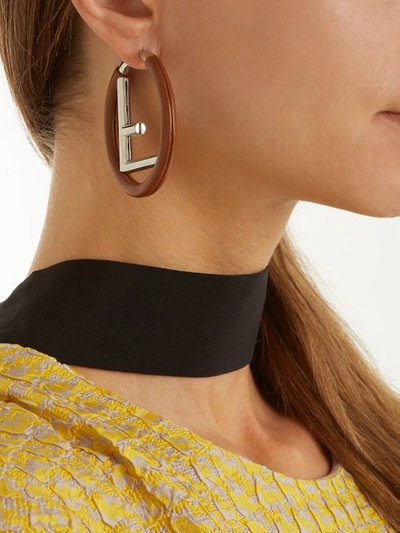 Fendi Releases Logo Leather Hoop Earrings