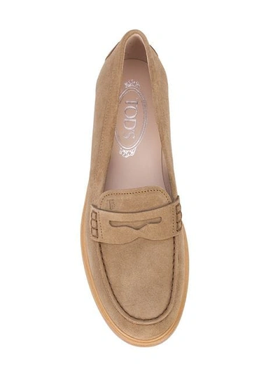 Shop Tod's Penny Loafers - Neutrals