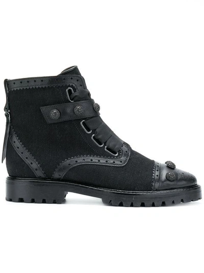 Shop Rue St Punch Hole And Button Detailed Ankle Boots