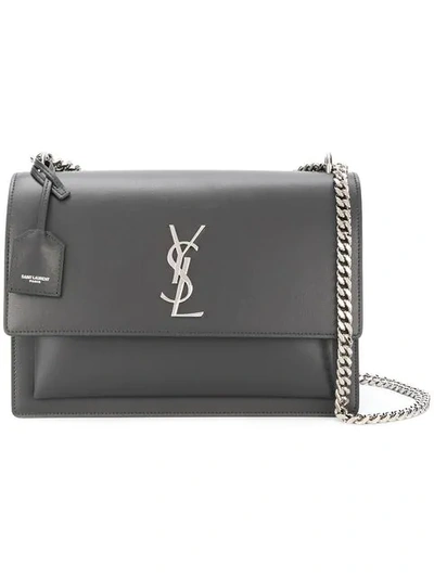 Shop Saint Laurent Sunset Shoulder Bag In Grey