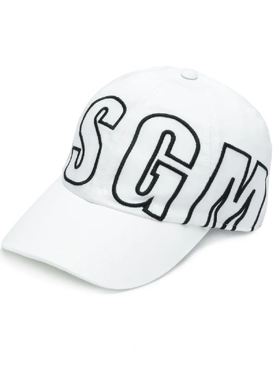 Shop Msgm Logo Baseball Cap - White