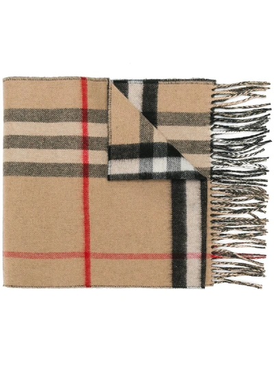 Shop Burberry Cashmere Classic Check Scarf