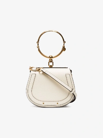Shop Chloé White Nile Small Leather Bracelet Bag
