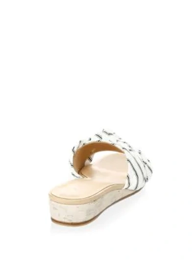 Shop Joie Fabrizia Stripe Wedge Sandals In White Pumpkin