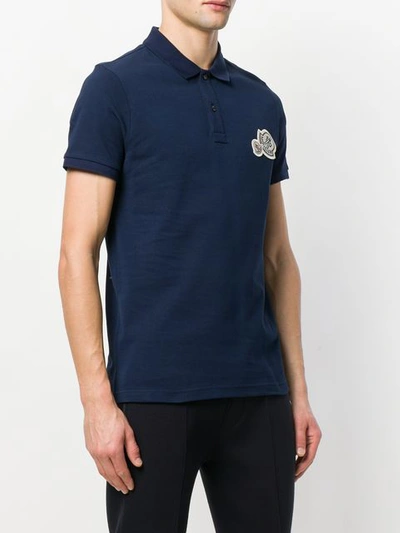 Shop Moncler Logo Polo Shirt - Blue