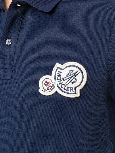 Shop Moncler Logo Polo Shirt - Blue