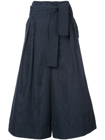 Shop Adam Lippes Tie Waist Cropped Trousers