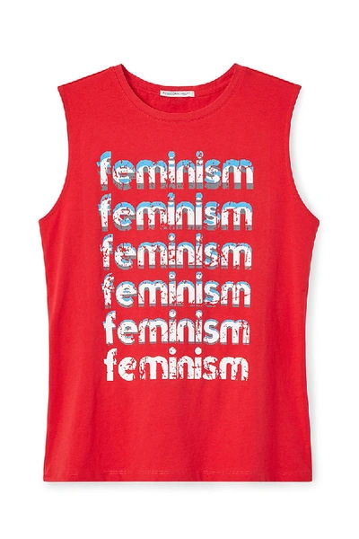 Shop Rebecca Minkoff Feminism Muscle Tee | Feminist Tank Top |  In Bright Red/multi