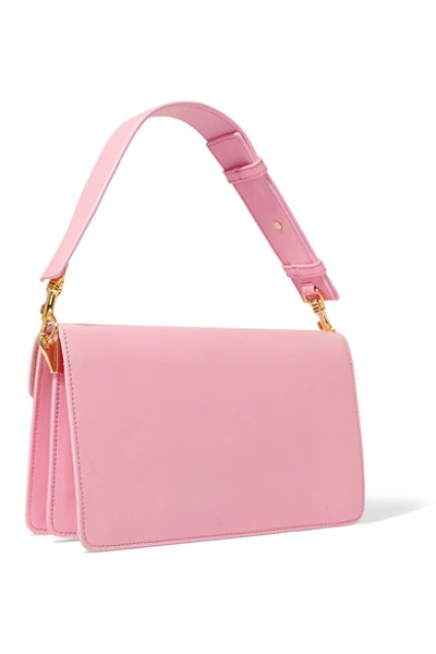 Shop Jw Anderson Logo Leather Shoulder Bag In Pink