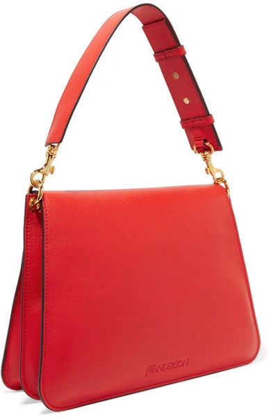 Shop Jw Anderson Pierce Medium Leather Shoulder Bag In Red