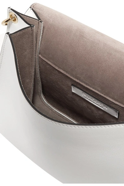 Shop Jw Anderson Pierce Medium Leather Shoulder Bag In White