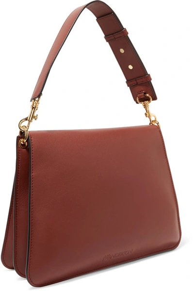 Shop Jw Anderson Pierce Medium Leather Shoulder Bag In Tan