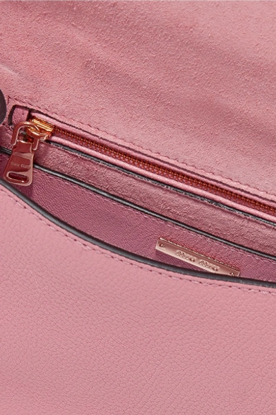 Shop Miu Miu Miu Lady Embellished Smooth And Textured-leather Shoulder Bag In Pink