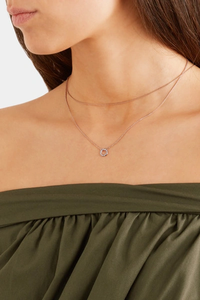 Shop Monica Vinader Riva Rose Gold Vermeil Diamond Necklace