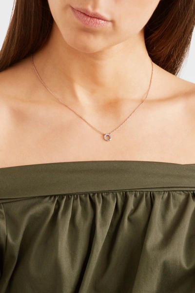Shop Monica Vinader Riva Rose Gold Vermeil Diamond Necklace