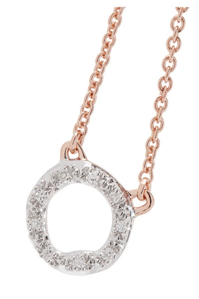 Shop Monica Vinader Riva Rose Gold Vermeil Diamond Necklace