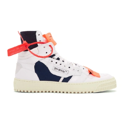 OFF-WHITE WHITE AND BLUE LOW 3.0 HIGH-TOP SNEAKERS