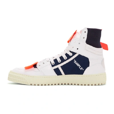 Shop Off-white White & Blue Low 3.0 High-top Sneakers In White Blue