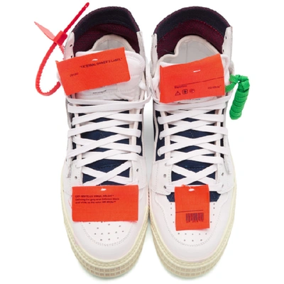 Shop Off-white White & Blue Low 3.0 High-top Sneakers In White Blue