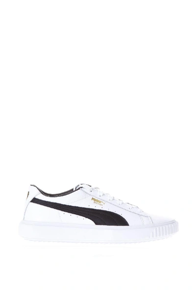 Shop Puma Breaker White Leather Sneakers