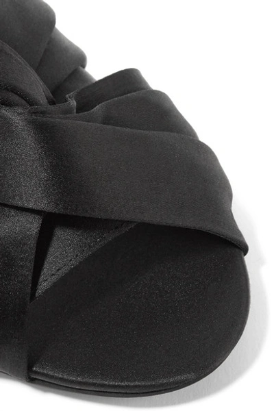 Shop N°21 Crystal-embellished Knotted Satin Slides In Black