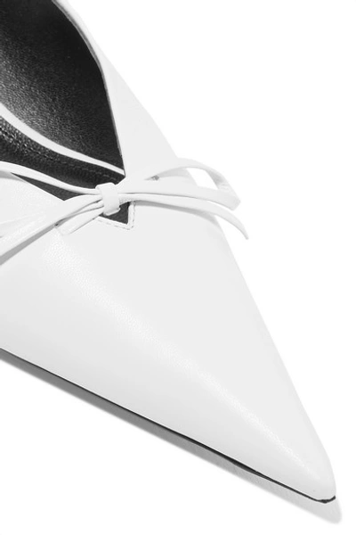 Shop Balenciaga Knife Leather Slingback Pumps In White