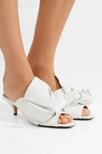 Shop N°21 Knotted Leather Mules In White
