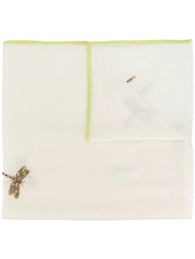 Shop Janavi Dragonflies Scarf - White